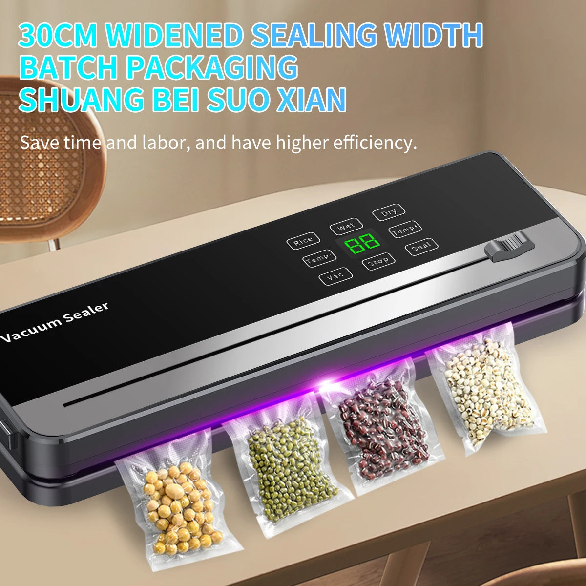 SZUK Electric Food Vacuum Sealer Dry Wet Food Packaging Seal Built in Cutter Kitchen Food Storage Seal Vacuum Packaging machine