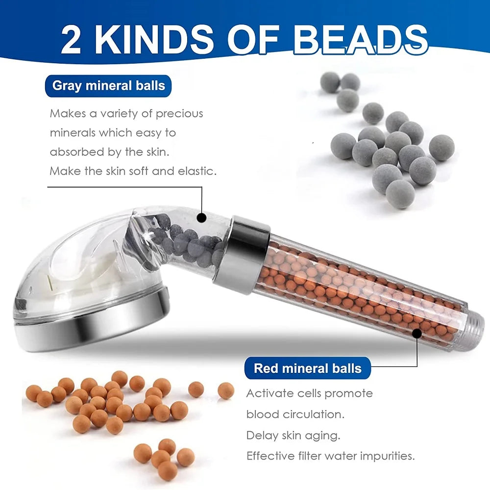 LED Temperature Control Colorful Pressure Boost Shower Head Set 3/7 Color Change One-Key Stop High Pressure Handheld Showerhead