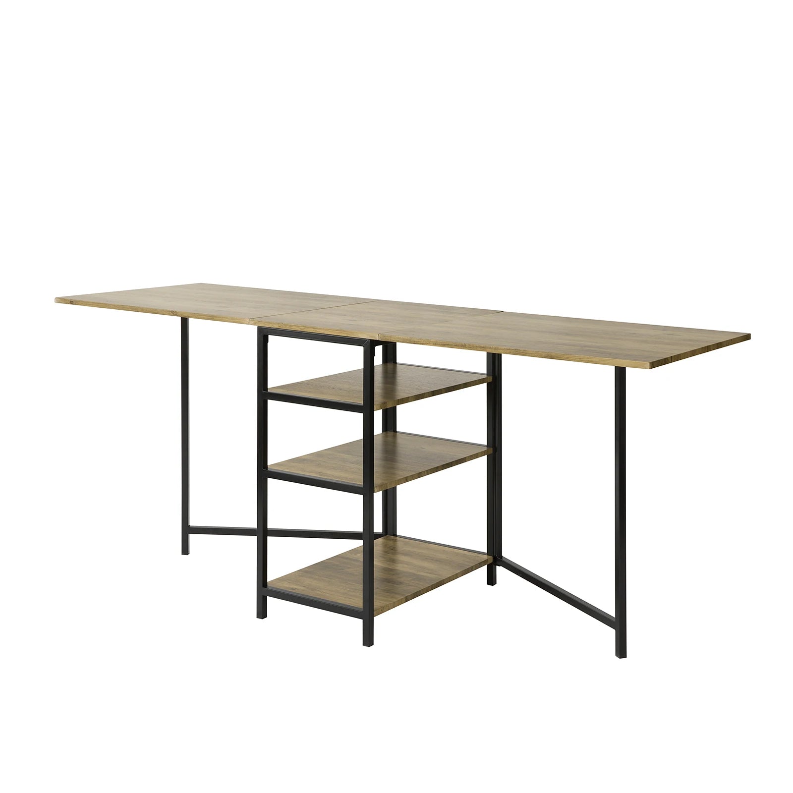 SoBuy FWT62-N folding dining room table with 3 shelves folding table kitchen table wooden table table industrial design