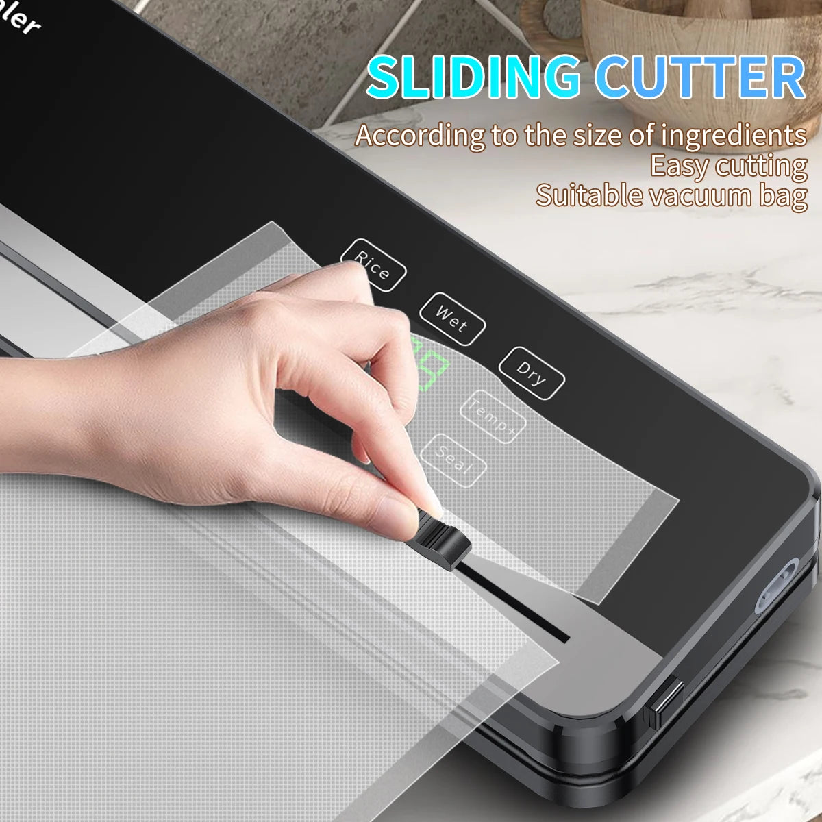 SZUK Electric Food Vacuum Sealer Dry Wet Food Packaging Seal Built in Cutter Kitchen Food Storage Seal Vacuum Packaging machine