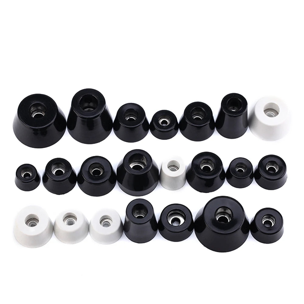 4pcs Black Rubber Feet with Washer Conical Anti Slip Shock Pad For Speaker Cabinets Flight Cases Furniture Floor Protector