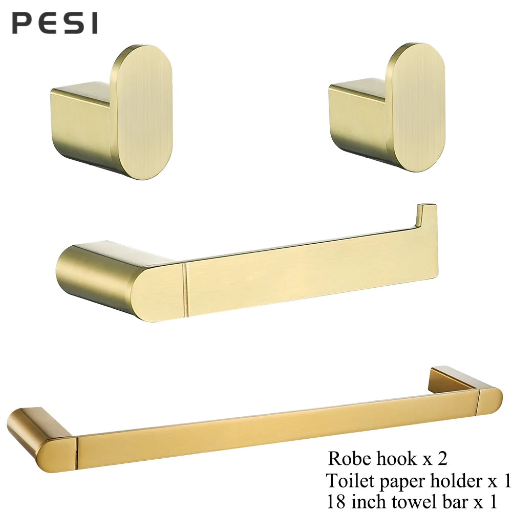 For Bathroom Hardware Accessories Sets Toilet Paper Roll Holder 18 Inch Towel Holder Rack Bar Shelf Rail Stand Rod Clothes Hooks