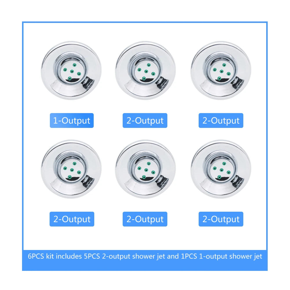 3pcs-6pcs/set Shower Head Shower Cabin Room Accessories Hydraulic Acupuncture Massage Water Saving Jets Bathroom