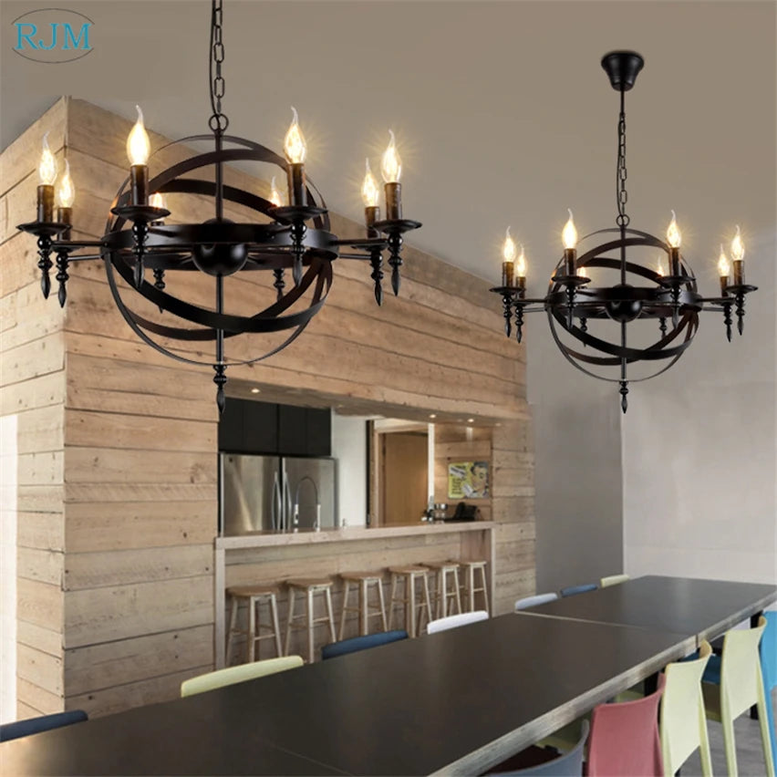 American Style Retro Vintage Loft Industrial Iron Pendant Light for Living Room Bar Restaurant Home Lighting Fixtures Decor