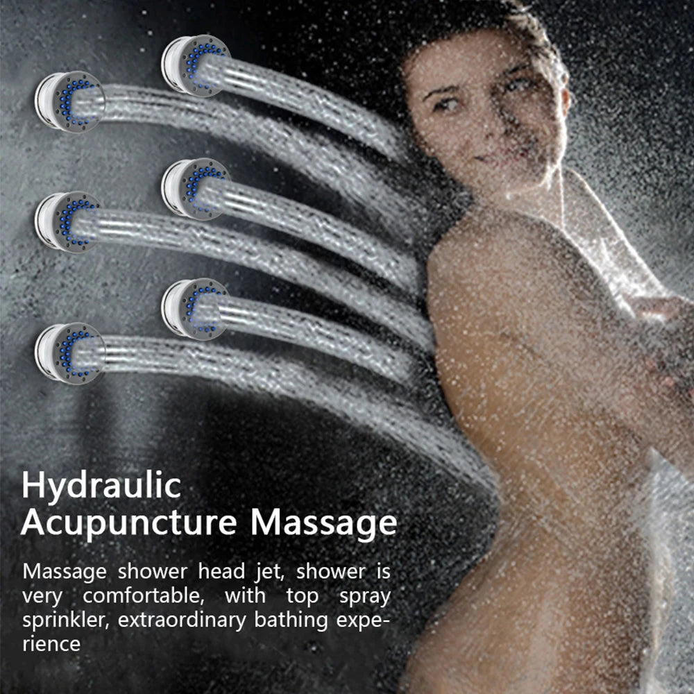 3pcs-6pcs/set Shower Head Shower Cabin Room Accessories Hydraulic Acupuncture Massage Water Saving Jets Bathroom