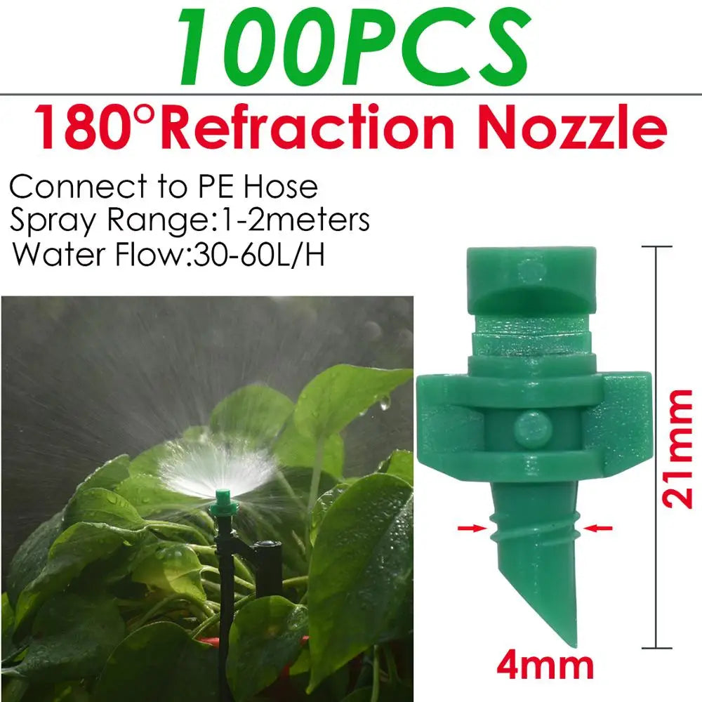 KESLA 100PCS 90/180/360 Degree Refraction Nozzle Garden Sprinkler Agriculture Irrigation Plant Spray Nozzle Misting for Flowers
