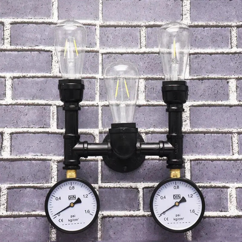 American retro industrial style E27 Edison wall lamp Steampunk tube restaurant stair aisle corridor cafe wall light Sconces bra