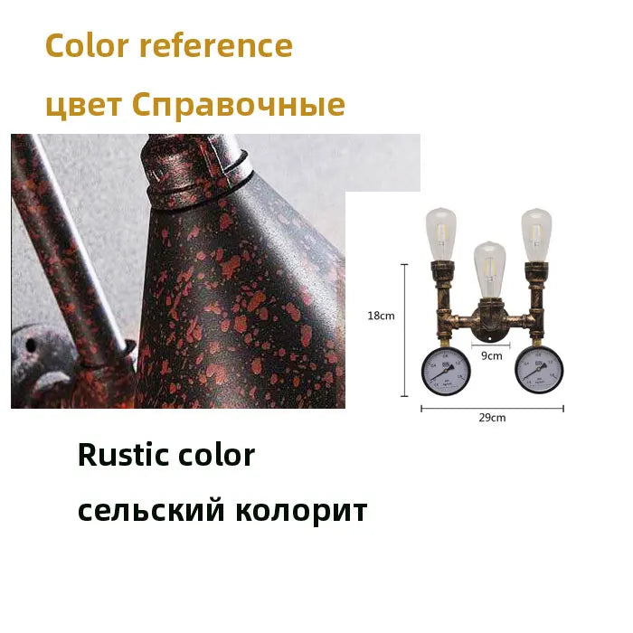 American retro industrial style E27 Edison wall lamp Steampunk tube restaurant stair aisle corridor cafe wall light Sconces bra