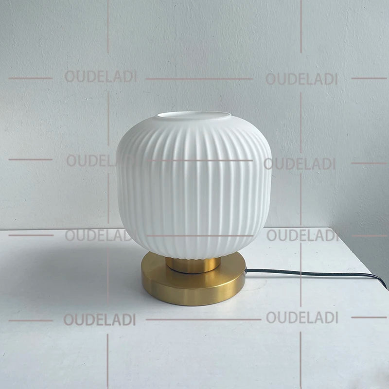 White Blue Amber Smoky gray Pumpkin Glass table lamps Bedroom Study desk lamp Modern living room Hotel bedside Decor light