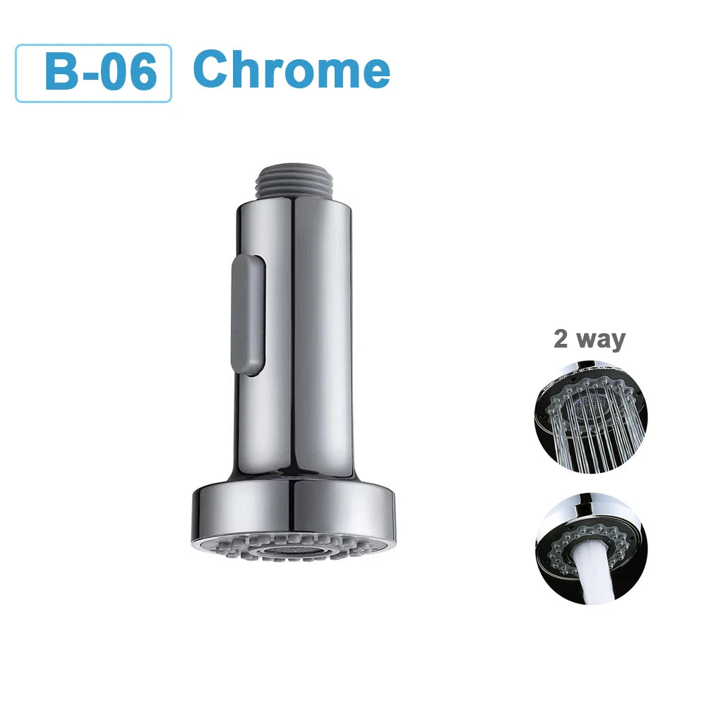 G1/2 Kitchen Faucet Head Pull Out Shower Nozzle Sprayer Bathroom Sink Tap Replacement Accessory Black Silver Golden Head Aerator