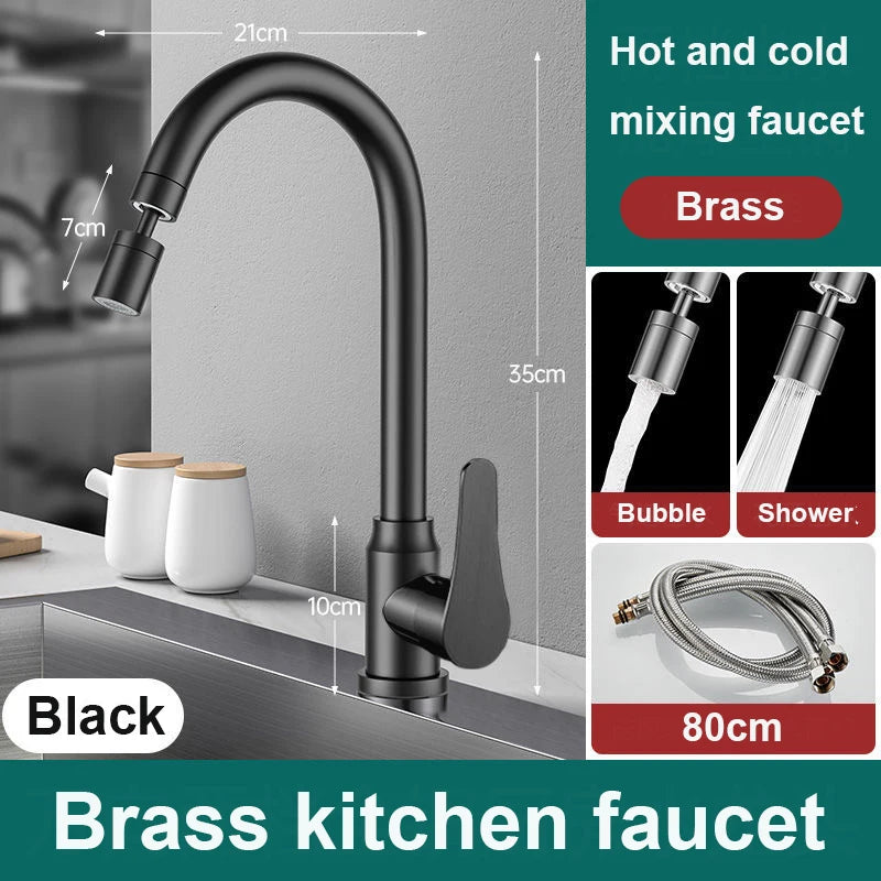 Kitchen Faucet Wash Basin Faucet Hot And Cold Wash Basin Dishwashing Pool Sink Splash-proof Boosting Hot And Cold Faucet