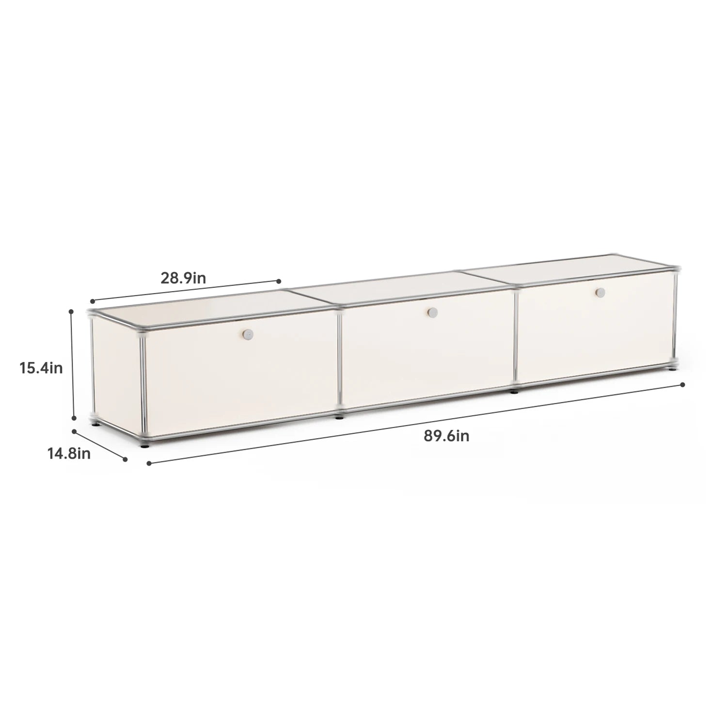 Storage Cabinet Storage Shelf Stainless Steel Metal Board Living Room Cabinet Sideboard Cabinet Modular Furniture-No Keys