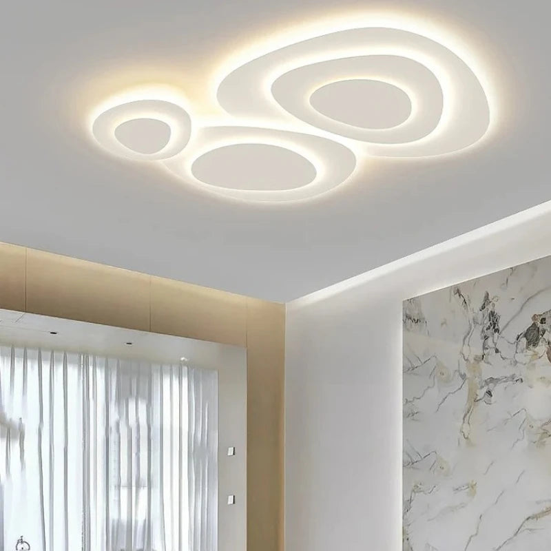 Cream style simple white ceiling lamp warm design for living room bedroom dining room indoor home decoration led lamp