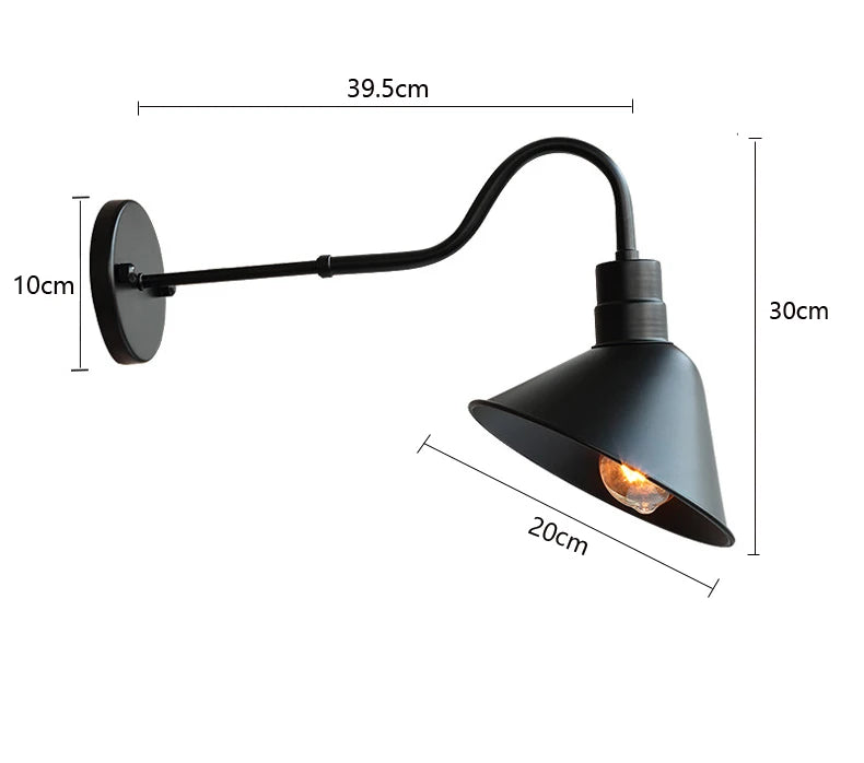 American Vintage Outdoor Wall Lamp Garden Courtyard Porch Gate Balcony Park Light Bedroom Bedside Cafe Restaurant Wall Light