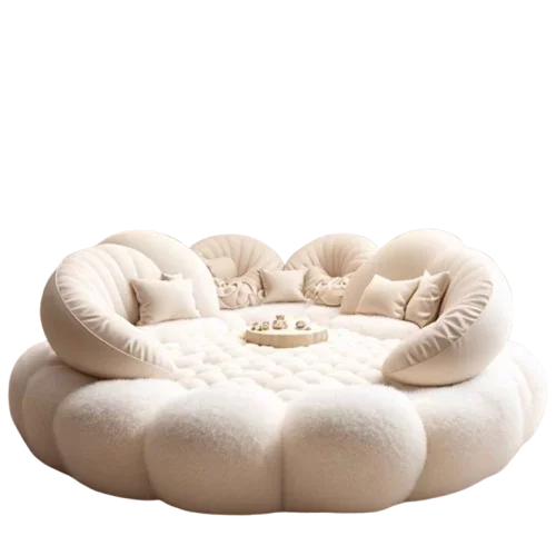 Round Aesthetics Soft Bed Frame European Full Master Bedroom Hotel Create Bed King Size Fashionable Modern Cama Casal Furniture
