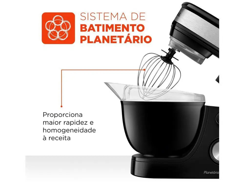 Black and Inox Mondial Planetary Mixer 700W - 110V