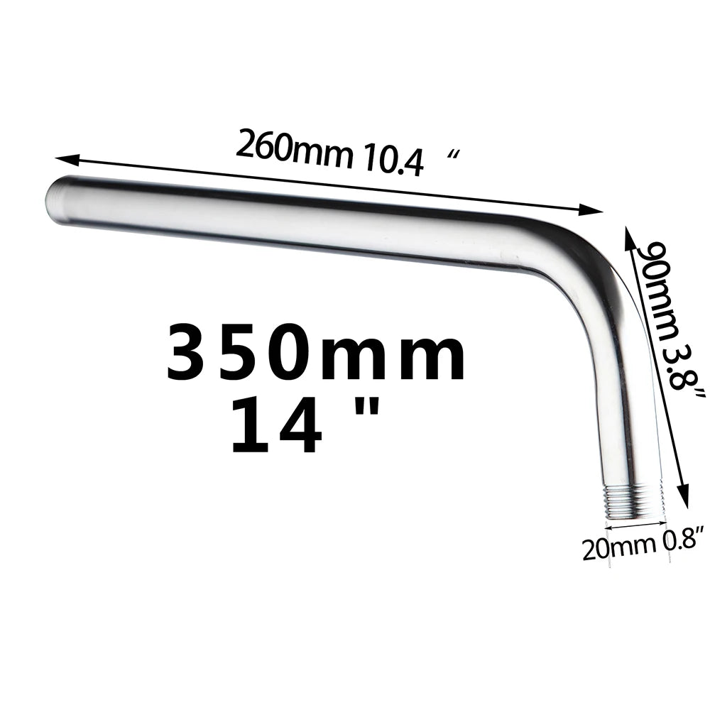 YANKSMART Chrome Polished Shower Arm Stainless Steel Bathroom Accessories  Showers Arm For Head Wall Mounted Luxury Shower Pipe