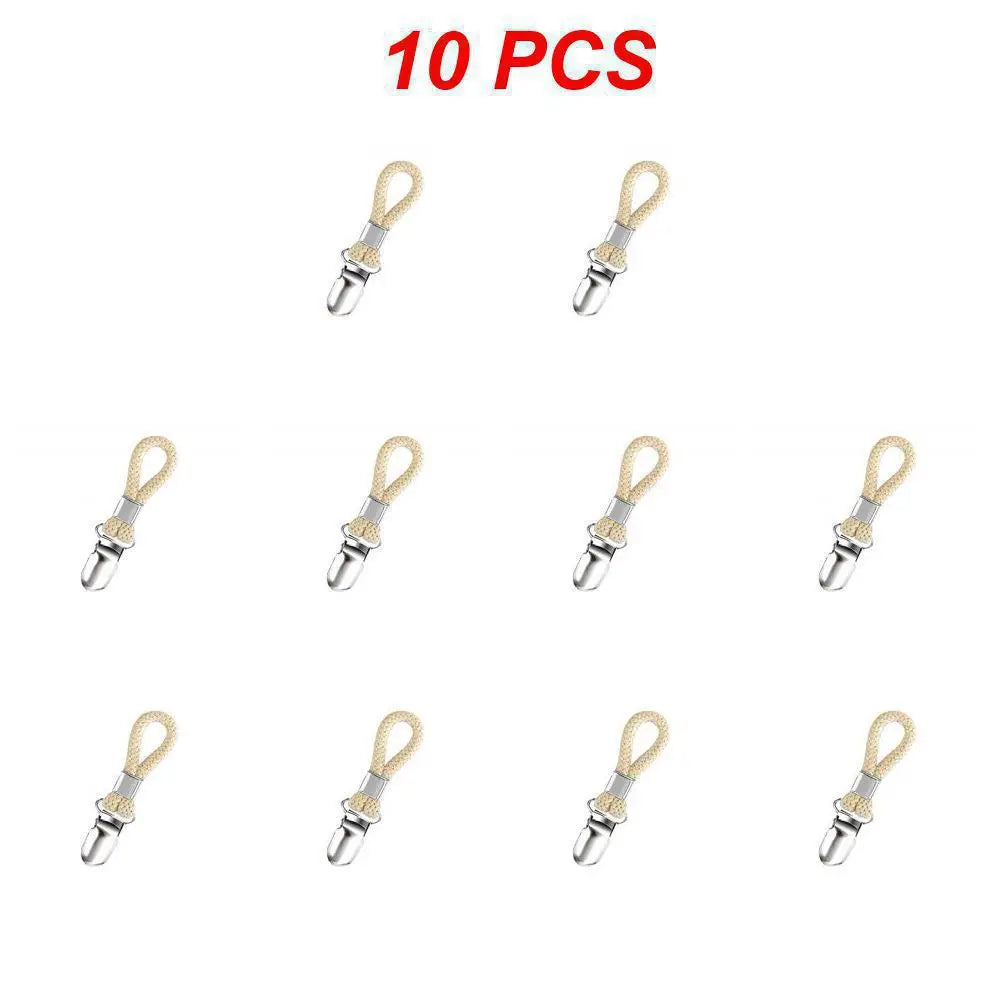 Packs Hanging Tea Towel Clips Towel Hangers Rack Hand Towel Hook Cloth Hanger Holder Brackets Braided Cotton Loop