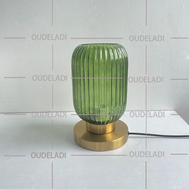 White Blue Amber Smoky gray Pumpkin Glass table lamps Bedroom Study desk lamp Modern living room Hotel bedside Decor light