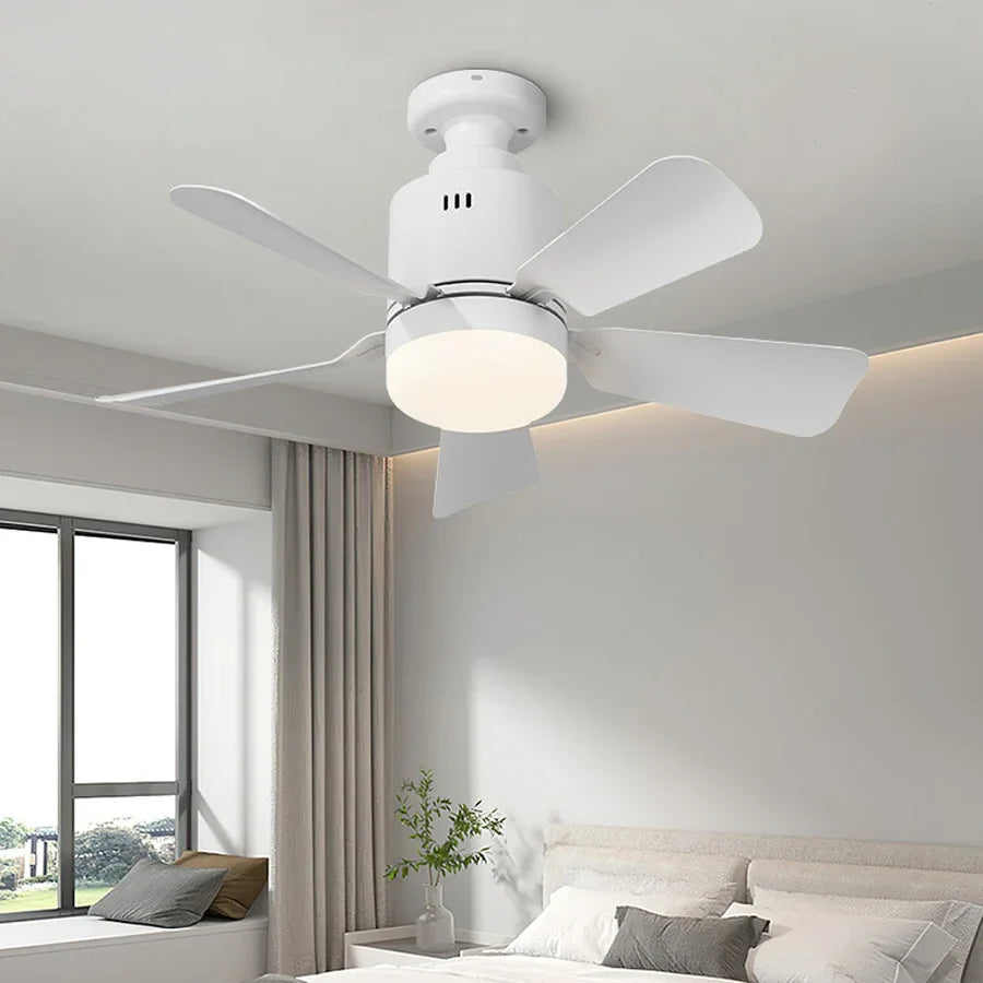 E27 Socket Fan Light Detachable LED Ceiling Fan Light Living Room Dining Room Remote Control 4-speed Dimming Ceiling Fan