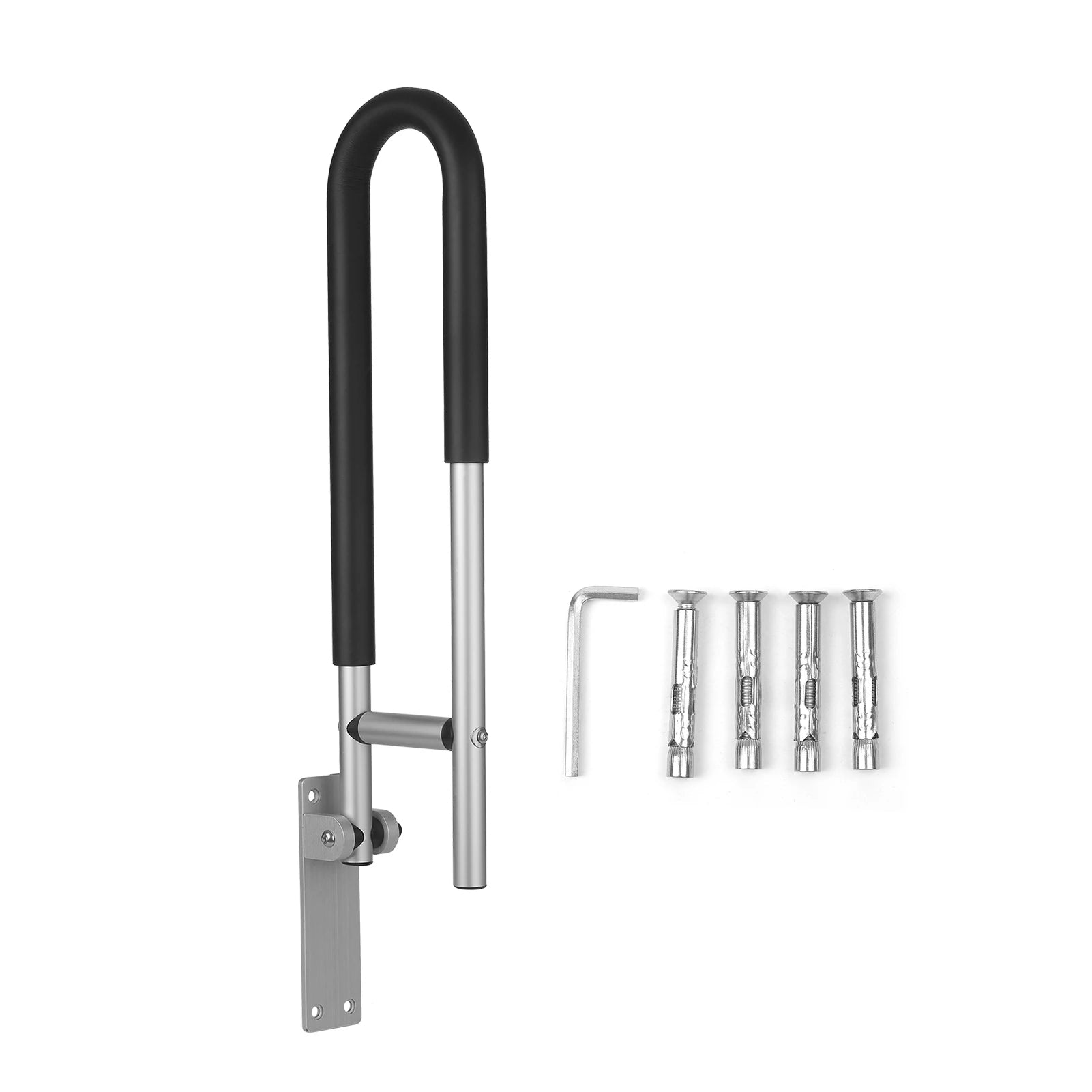 Handrail for Toilet Anti-Fall / Anti-Slip Bathroom Handrail Flip-Up Safety Handrail Screw-In Safety Grab Bar Handle