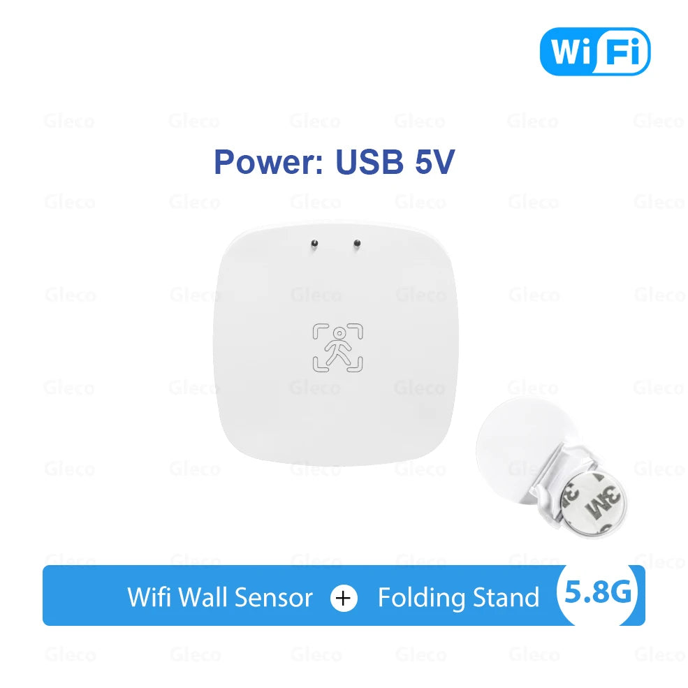 5.8G/24G ZigBee Wifi MmWave Human Presence Motion Sensor Detector With Luminance/Distance Detection Tuya Smart Home Automation
