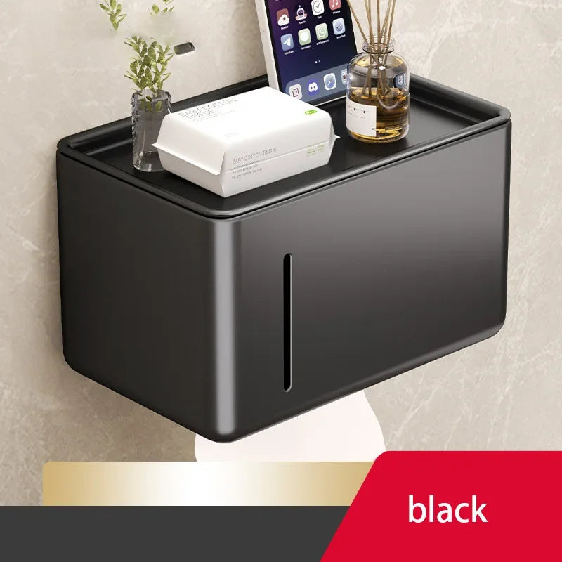 Toilet paper holder wall mounted waterproof roll paper holder toilet paper towel drawer storage rack bathroom accessories
