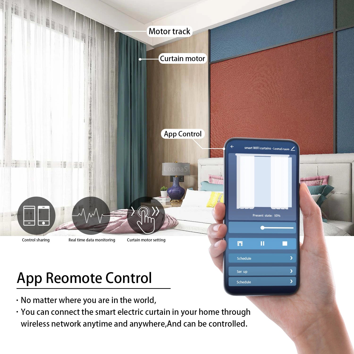3rd Generation Shorter Tuya Wifi Electric Smart Curtain Motor Intelligent Support Voice Control Alexa Google Assistant