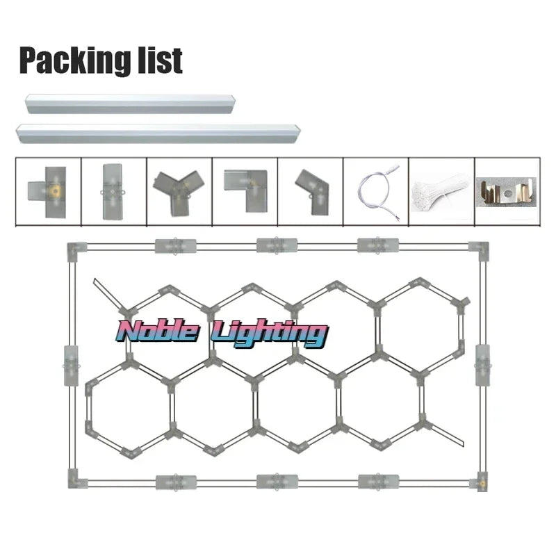 Muiti Garage Light Hexagon Led Lights Lamp Highly Efficient Honeycomb LED Light Customized for Barber Ceiling Lighting Workshop