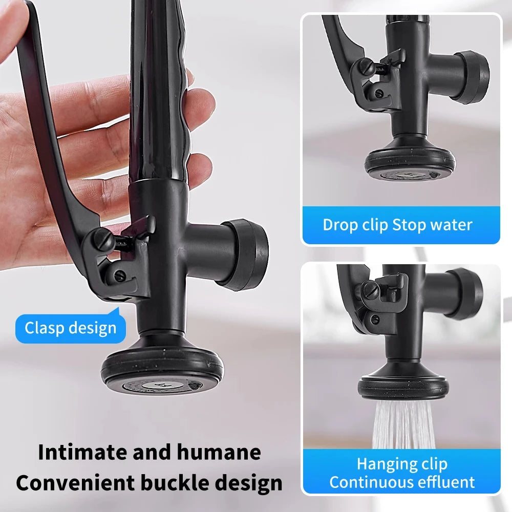 Chrome Kitchen Faucet Spring 360° Pull Down Sprayer Hot Cold Water Mixer Tap Deck Mounted Dual Spout Nozzle Faucets Crane 4829