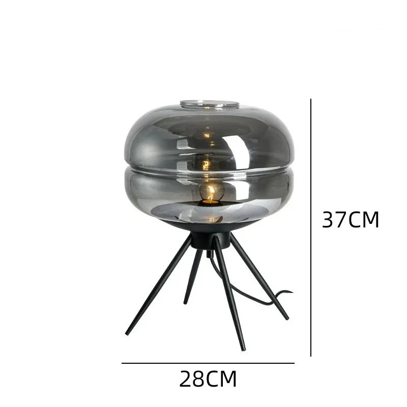 Nordic Minimalist Glass LED Desk Lamp Bedroom Headboard Study Designer Creative Living Room High-end Atmosphere Table Light