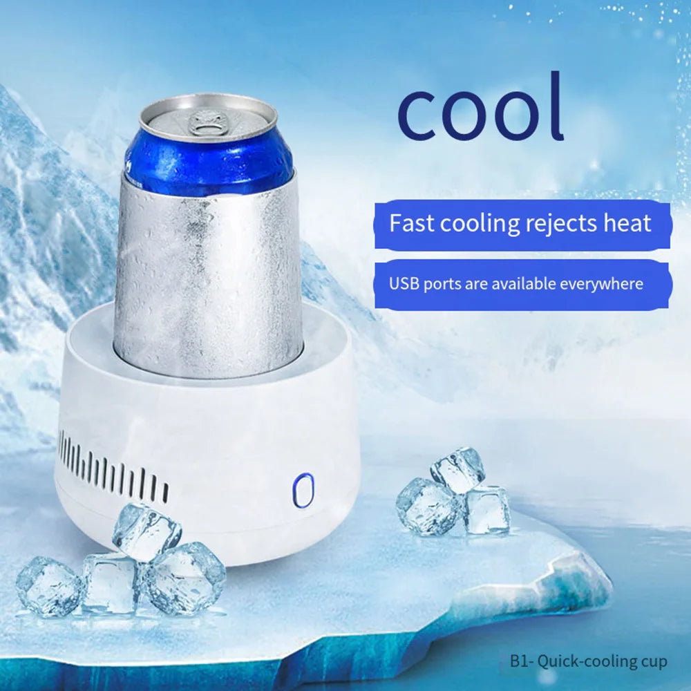 Mini USB Fast Cooling Cup Portable Instant Electric Refrigeration Cooler for Beer Wine Beverage Drink Car Home Fruit 미니냉장고