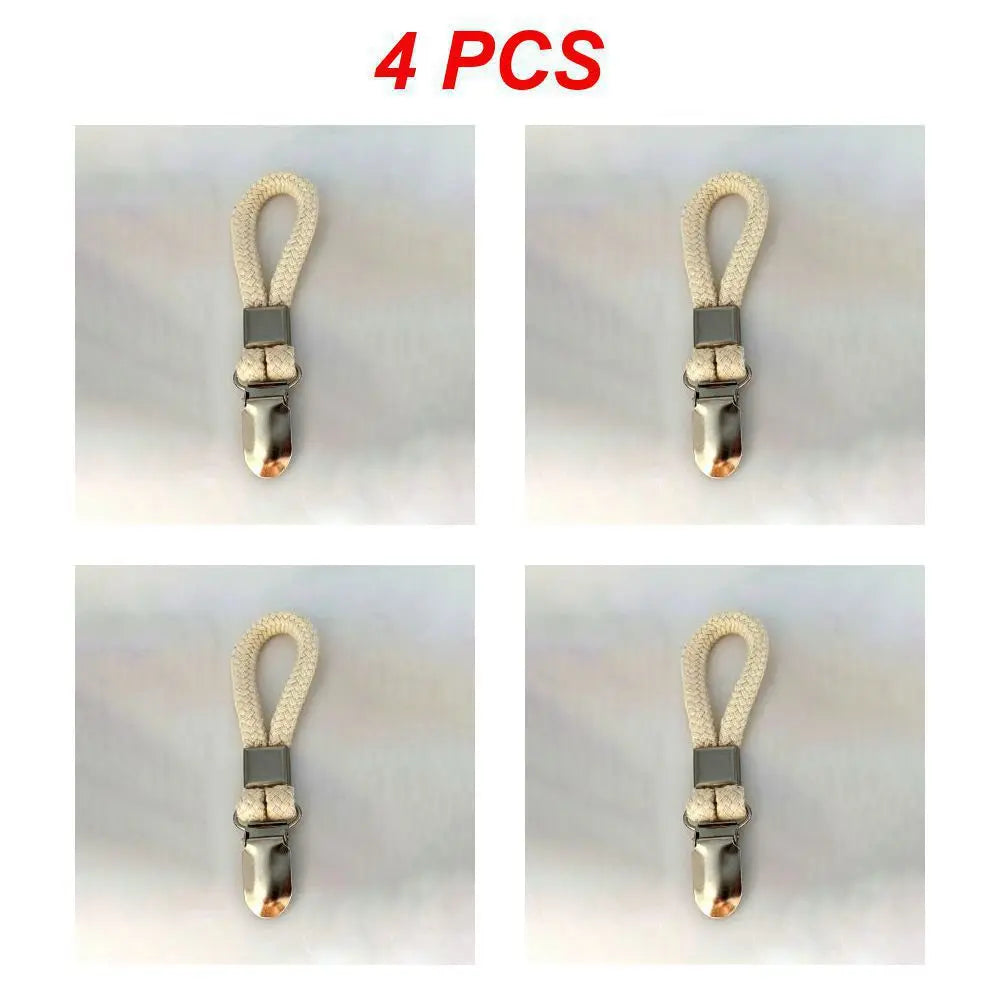 Packs Hanging Tea Towel Clips Towel Hangers Rack Hand Towel Hook Cloth Hanger Holder Brackets Braided Cotton Loop