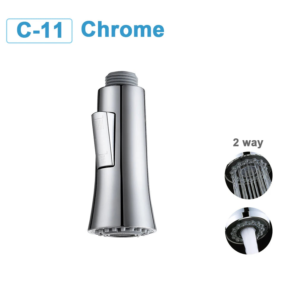 G1/2 Kitchen Faucet Head Pull Out Shower Nozzle Sprayer Bathroom Sink Tap Replacement Accessory Black Silver Golden Head Aerator