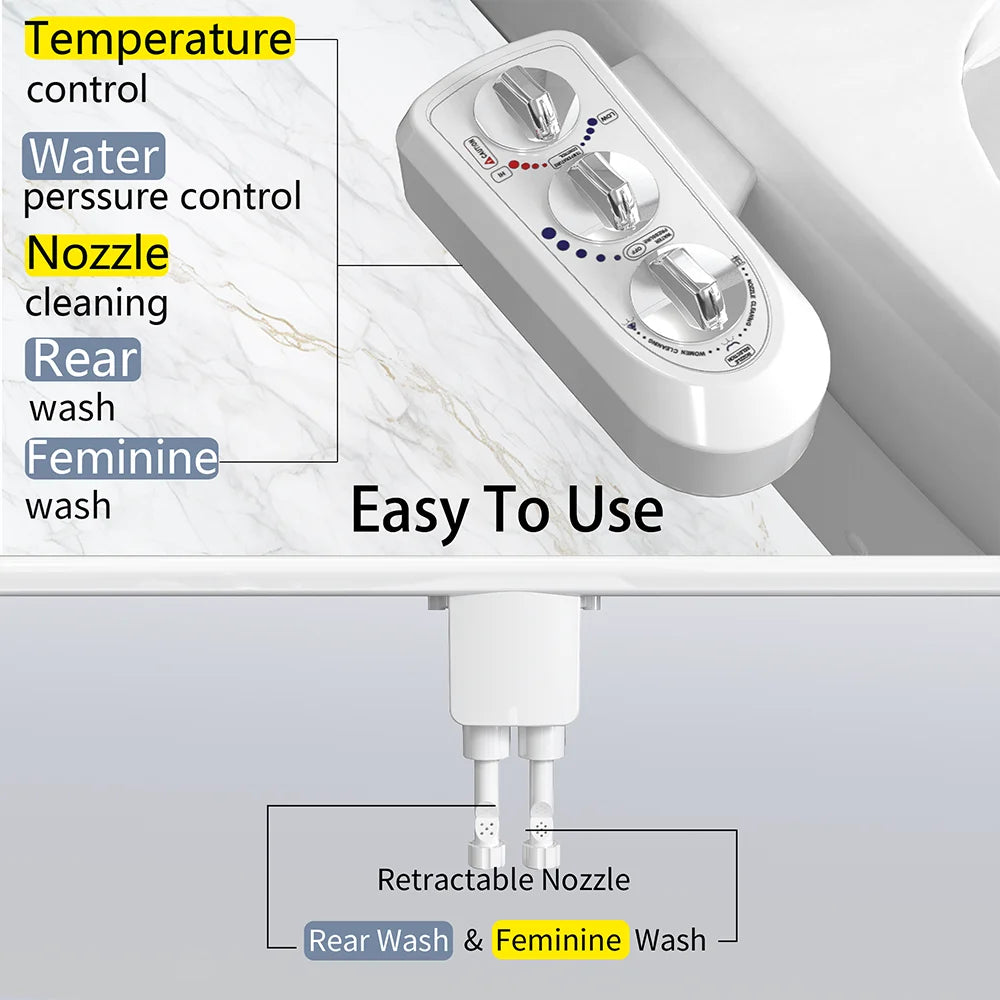 Bidet & Body Works Hot Cold Bidet Toilet Seat Warm Water Bidet Attachment Water Temperature Controlled Bidet Spray Butt Cleaning