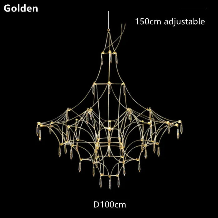 Mira Quasar Chandeliers Luxury Crystal Pendant lamp for Living Room Kitchen Villa Golden Lustre steel crystal Pendant light