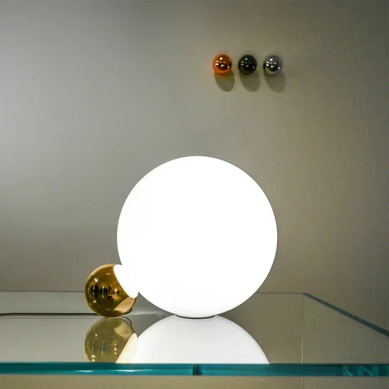 Italian Glass Ball Table Lamp Led Desk Light for Living Room Bedroom Study Bedside