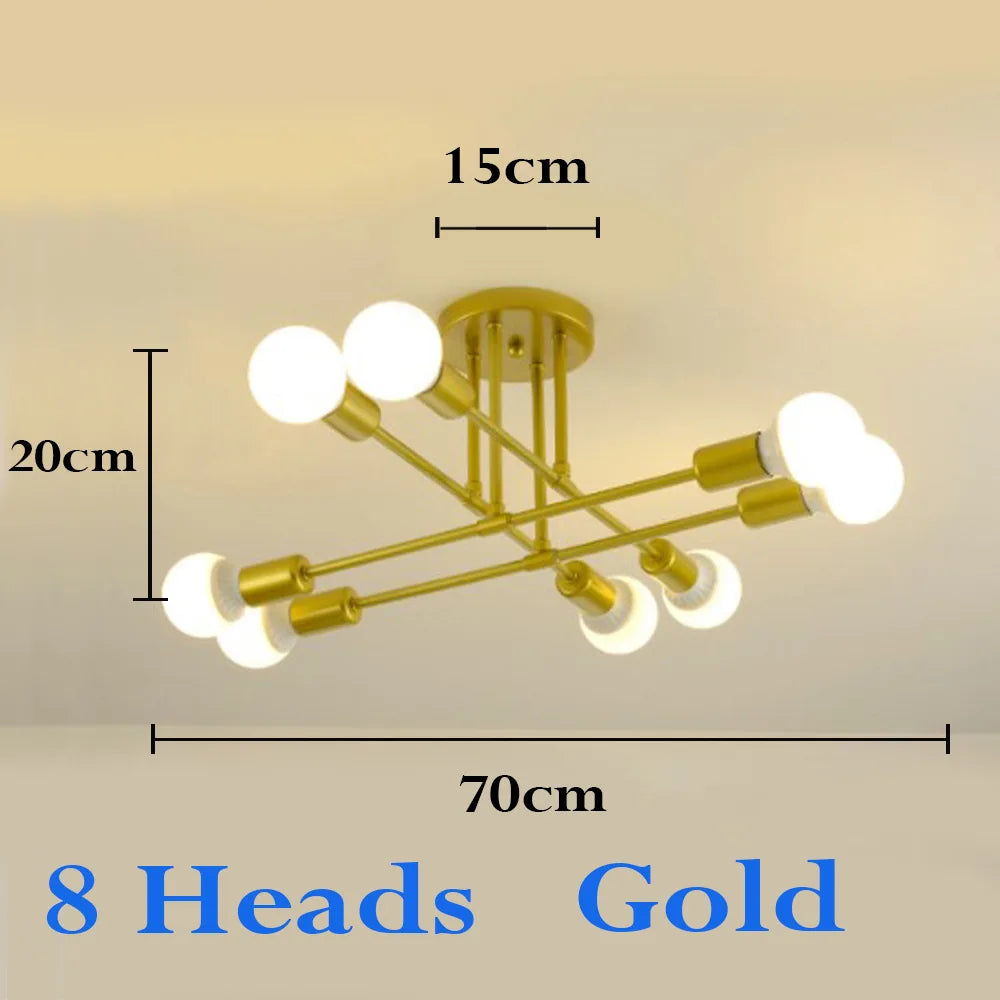 Nordic Minimalist Pendant Light Ceiling Lamp LED Chandelier Suitable for Bedrooms Living Rooms Black Gold Lighting Decoration