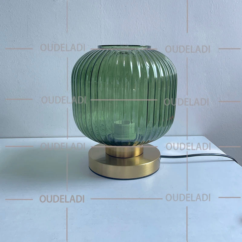 White Blue Amber Smoky gray Pumpkin Glass table lamps Bedroom Study desk lamp Modern living room Hotel bedside Decor light