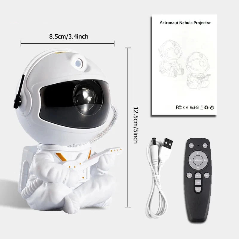 Astronaut Galaxy Star Projector Starry Night Light - Starry Nebula Ceiling Projection Lamp with 8 Modes, Remote 360° Adjustable