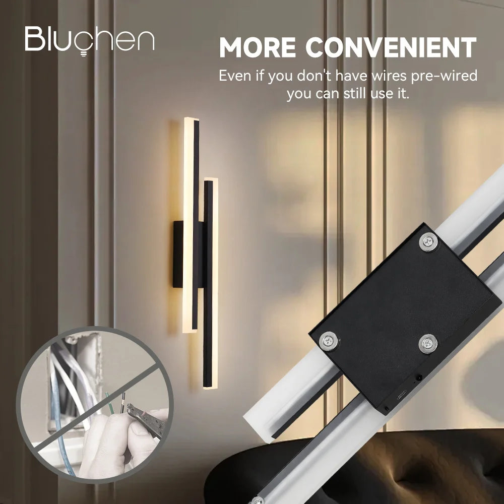 Battery Operated Wall Lamp Usb C Modern Wirless Wall Lights Rechargeable 4400mAh Wall Lighting Fixtures Indoor for Living Room