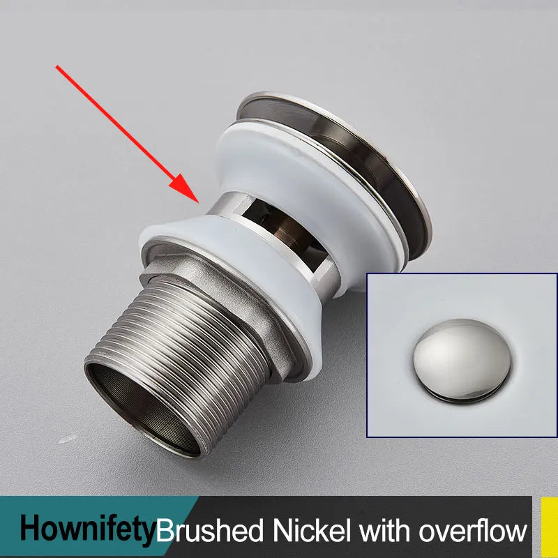 Brushed Gold Pop Up Drain Bathroom Sink Plug Drainer Black Chrome/Rose Gold/ Nickel/Gold Faucet Wash Accessories