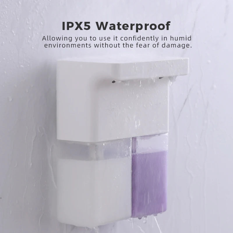 600ml Automatic Foam Soap Dispenser Double-Head Touchless Rechargeable 3-Level Adjustable Induction Sensor for Kitchen Bathroom