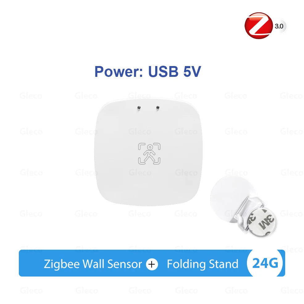 5.8G/24G ZigBee Wifi MmWave Human Presence Motion Sensor Detector With Luminance/Distance Detection Tuya Smart Home Automation