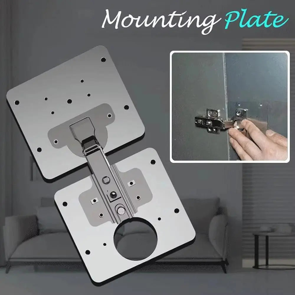 Stainless Steel Kitchen Cabinet Hinge Repair Plate Silver with 4 Screws Furniture Drawer Hinge Fixing Plate Easy to install
