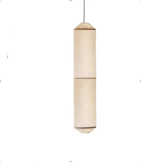 Wabi sabi Pendant Light Tekio Horizontal lighting white cylinder light fabric lampshades Living Room farmhouse light fixtures