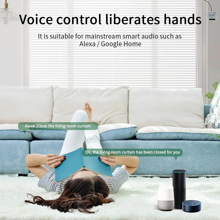 Tuya WiFi Smart Curtain Switch Blind Rolling Shutter RF433MHz Remote Control For Smart Life App Support Google Home Alexa