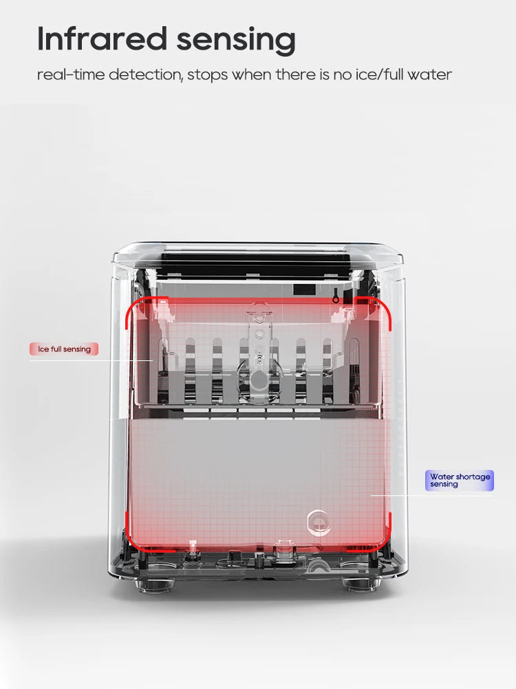 HiBREW Ice Maker Machine Automatic Home Ice Maker Self-Cleaning for Kitchen Office Bar Party 60Hz & 50Hz