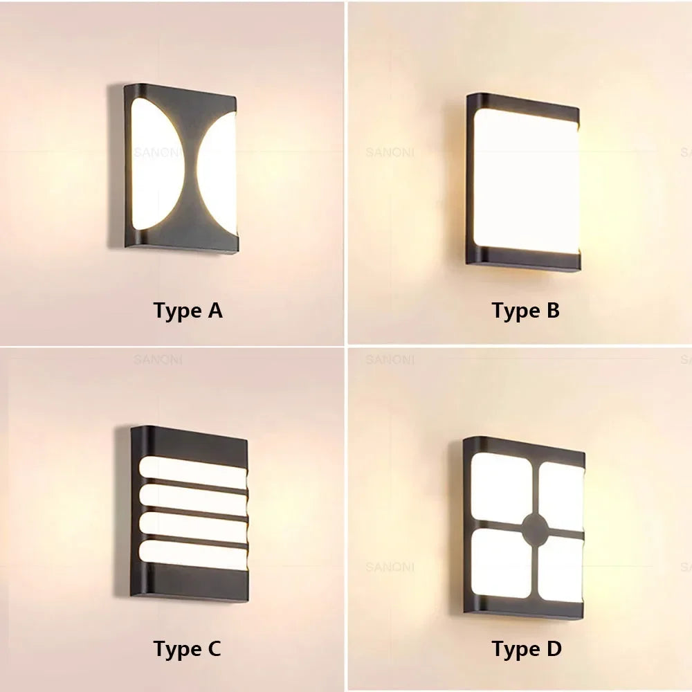 Modern LED Outdoor Wall Lamp for Garden Aisle Balcony Entryway Outdoor Waterproof IP65 Sconce Lighting Fixture Luster