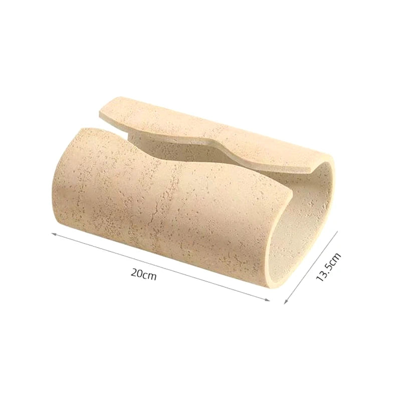 Vintage Cave Stone Tissue Box Resin Coffee Table Napkin Paper Organizer Box Bathroom Living Room Decoration